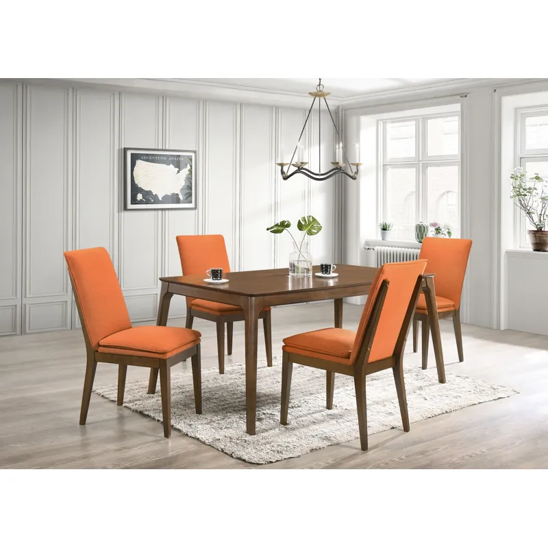 Maggie Dining Chair W/Terra Cotta Cushion-Walnut