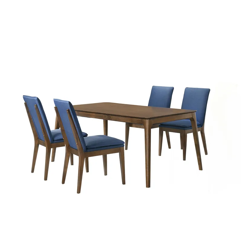 Maggie Dining Table W 4 Blue Chairs