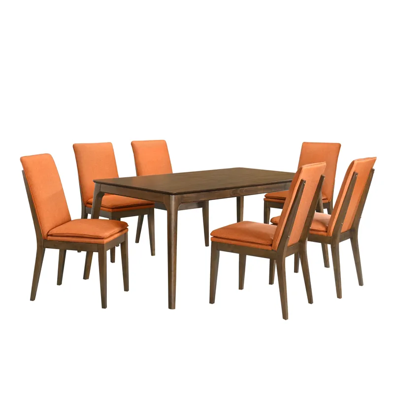 Maggie Dining Table W 6 Terracotta Chairs