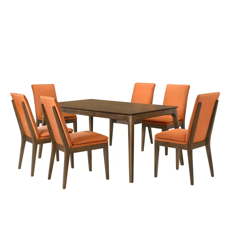 Maggie Dining Table W 6 Terracotta Chairs