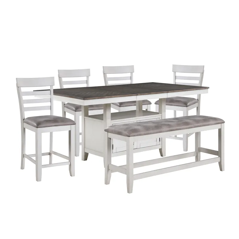Richland Counter Table And 4 Chairs And 1 Bench