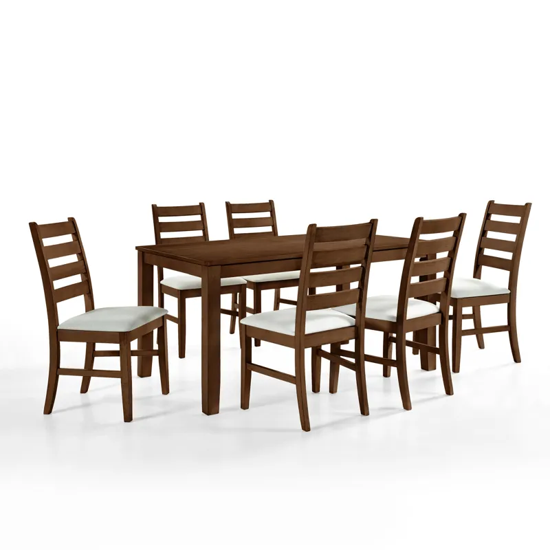 Pascal Rectangle Dining Table And 6 Chairs-Walnut
