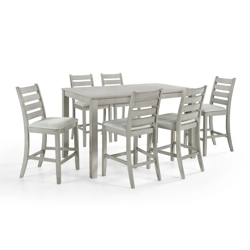 Pascal Counter Dining Table And 6 Chairs Driftwood
