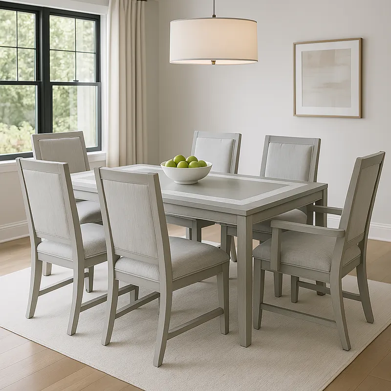 Fiona Dining Table, 4 Side Chairs, 2 Arm Chairs