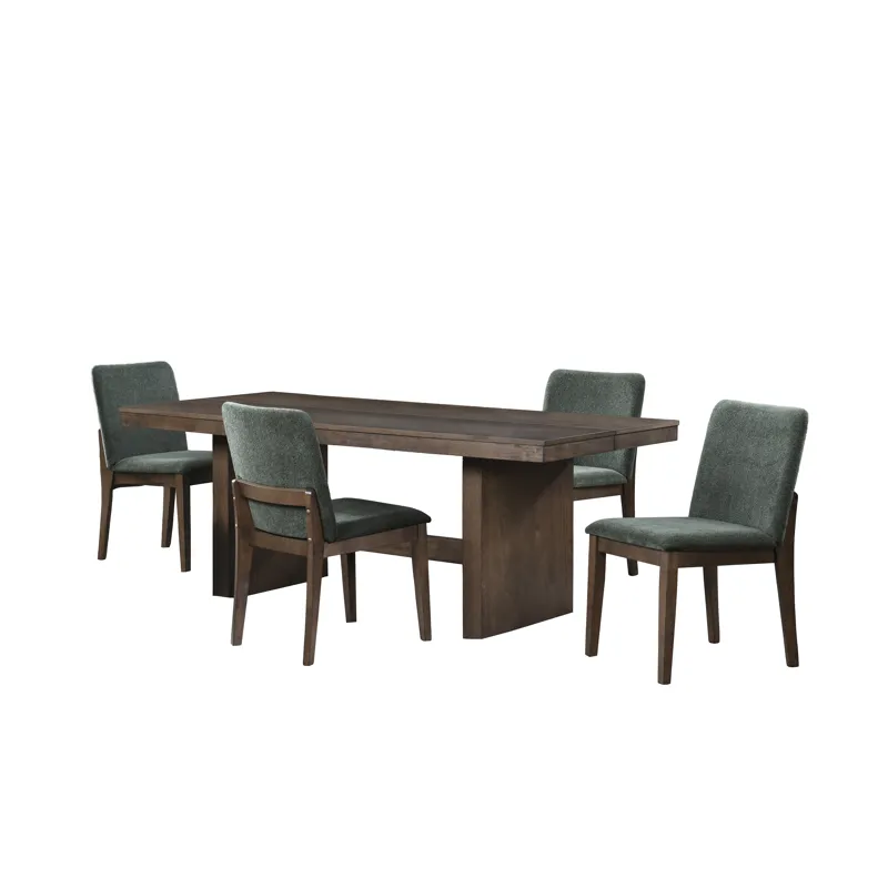 Kody 79\" Rectangle Fixed-Top Dining Table W 4 Forest Green
