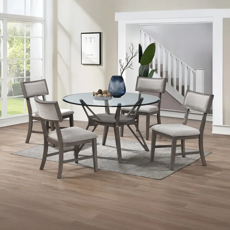 Kelsey Round Table W 4 Chairs-Gray