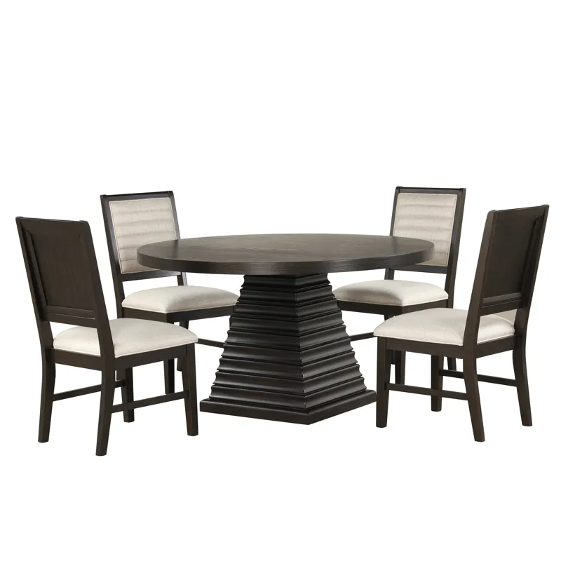 Plateau 54\" Round Dining Table And 4 Chairs