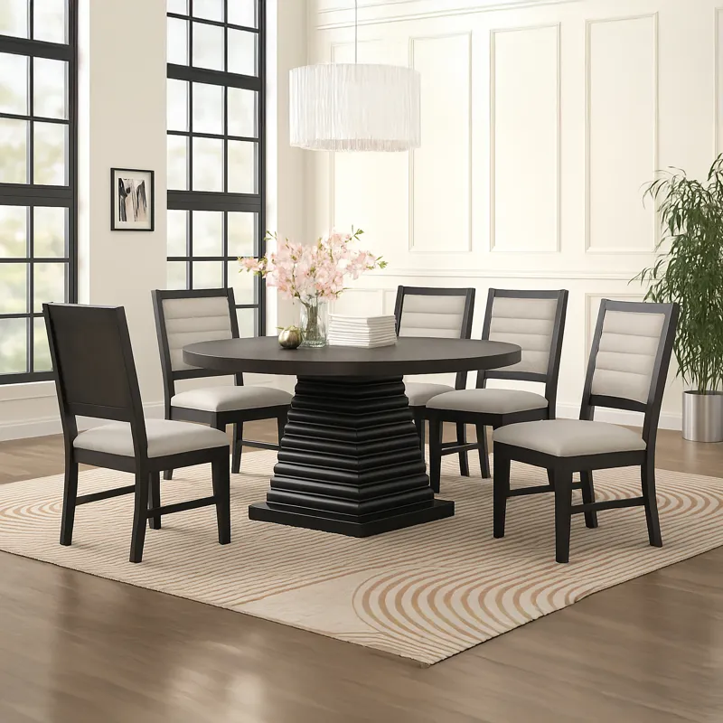 Plateau 54\" Round Dining Table And 6 Chairs