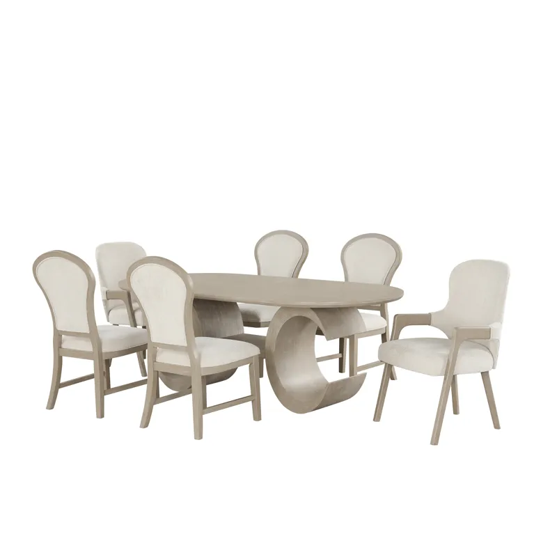 Gwendolyn Oval Dining Table W/4 Side & 2 Arm Chairs