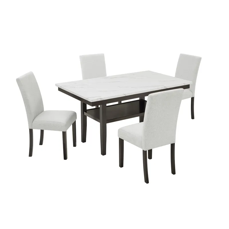 Carissa 60\" Rectangle Dining Table W 4 Chairs