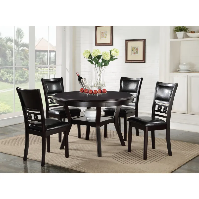 Gia 5Pc 48" Rect. Dining Table & 4 Chairs-Ebony