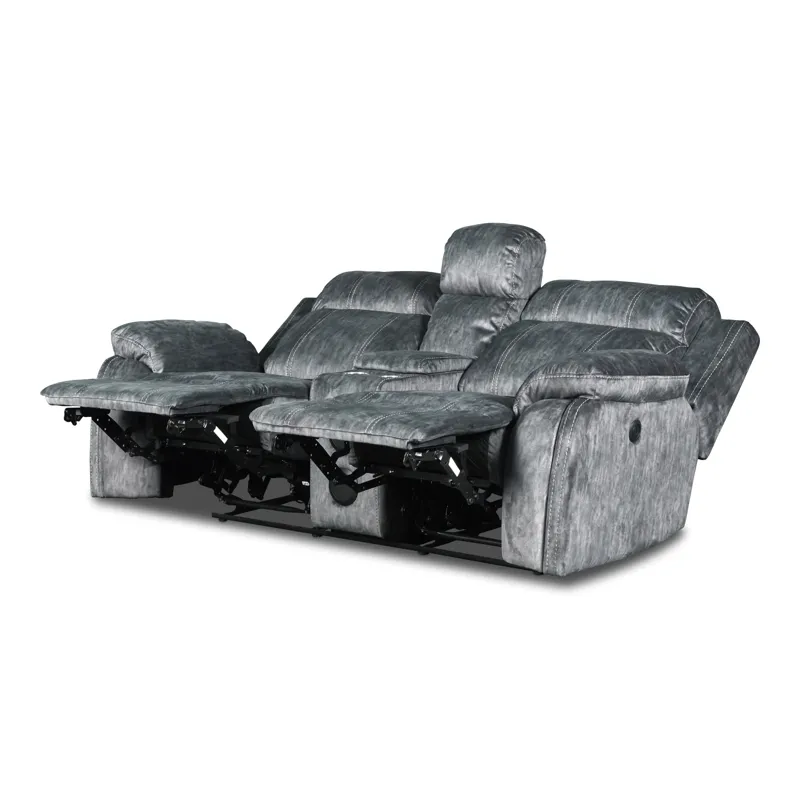 Tango Console Loveseat W/Speaker & Power Footrest-Shadow