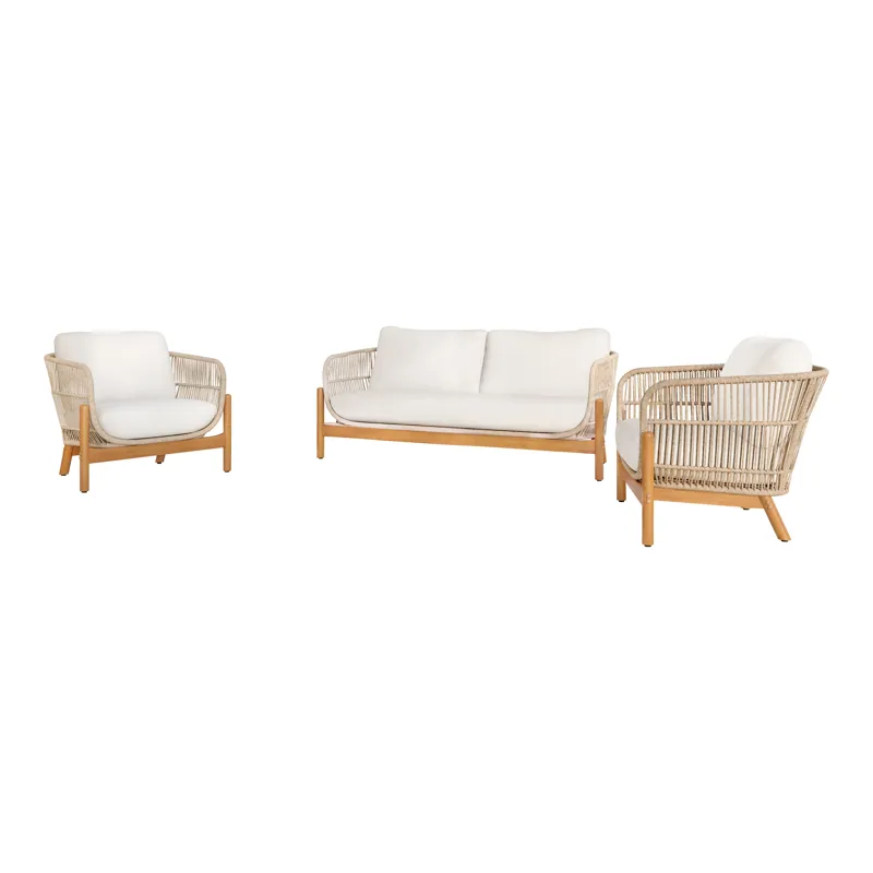 Solstice 3 PC Set-Loveseat, 2 Chairs-Beige