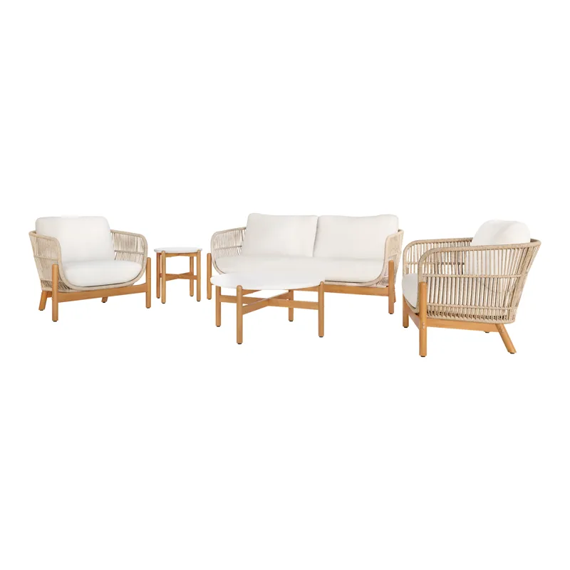 Solstice 5 PC Set-Loveseat, Chairs, Offee & End Table-Beige