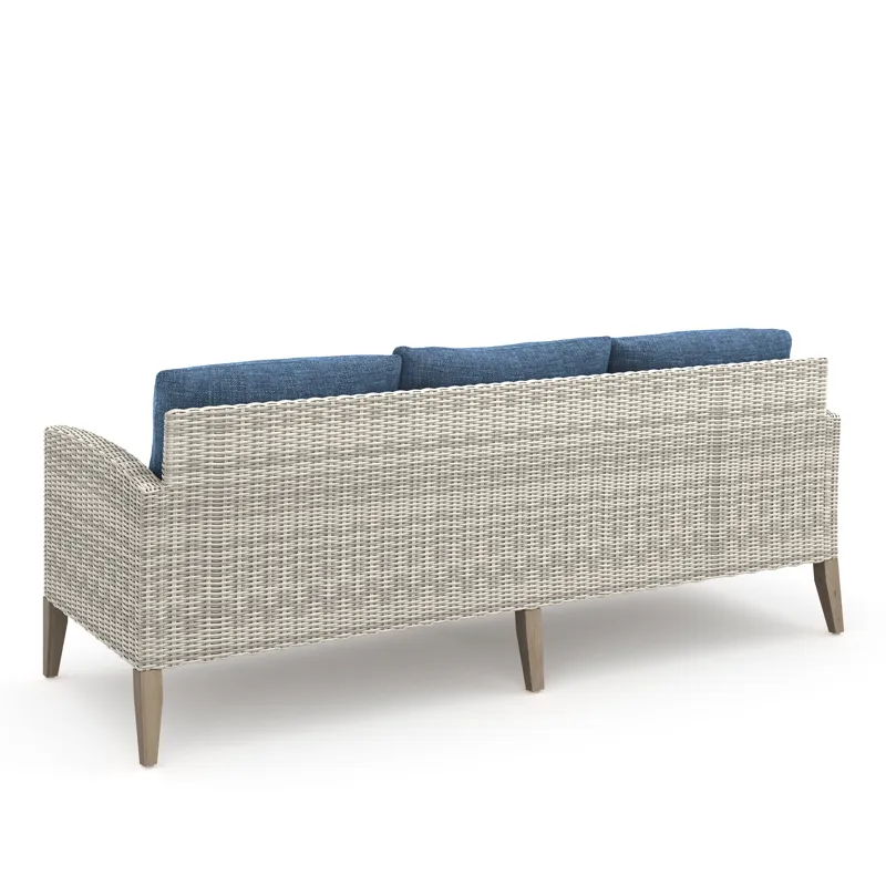 Carezza 6 PC Set-Sofa, 2 Chairs, Stools & Coffee Table-Blue