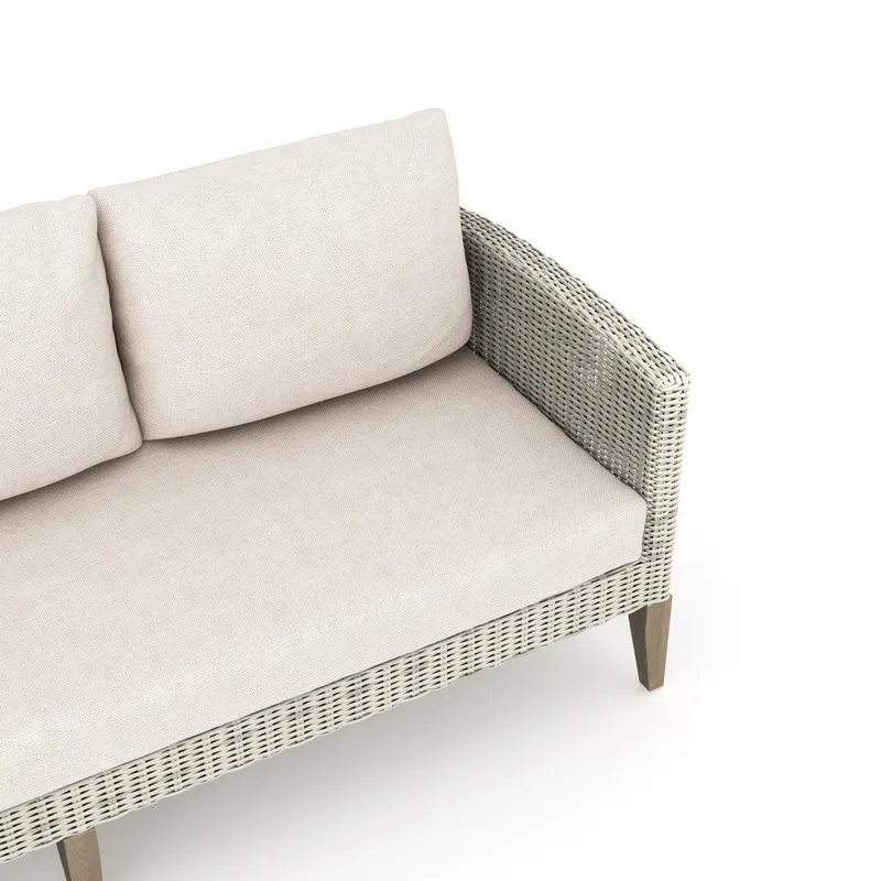 Carezza 6 PC Set-Sofa, 2 Chairs, Stools & Coffee Table-Taupe