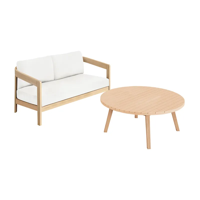 Wesley Outdoor 2 PCS Love, Offee Table White