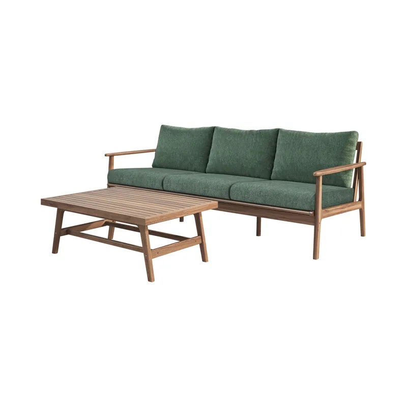 Ashton Outdoor 2pcs Set Sofa, Offee Table Moss
