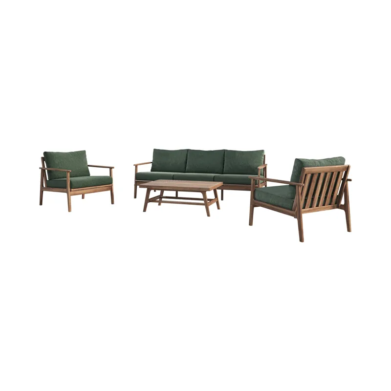 Ashton Outdoor 4pcs Set Sofa, Chest, Offee Table Moss