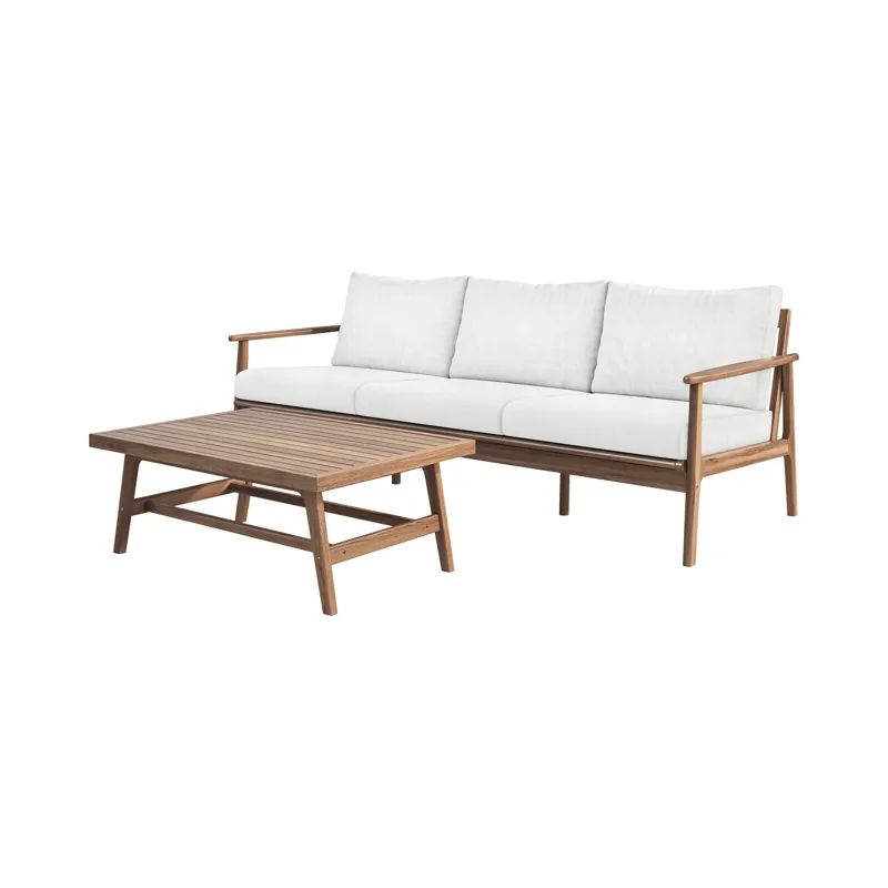 Ashton Outdoor 2pcs Set Sofa, Offee Table Natural