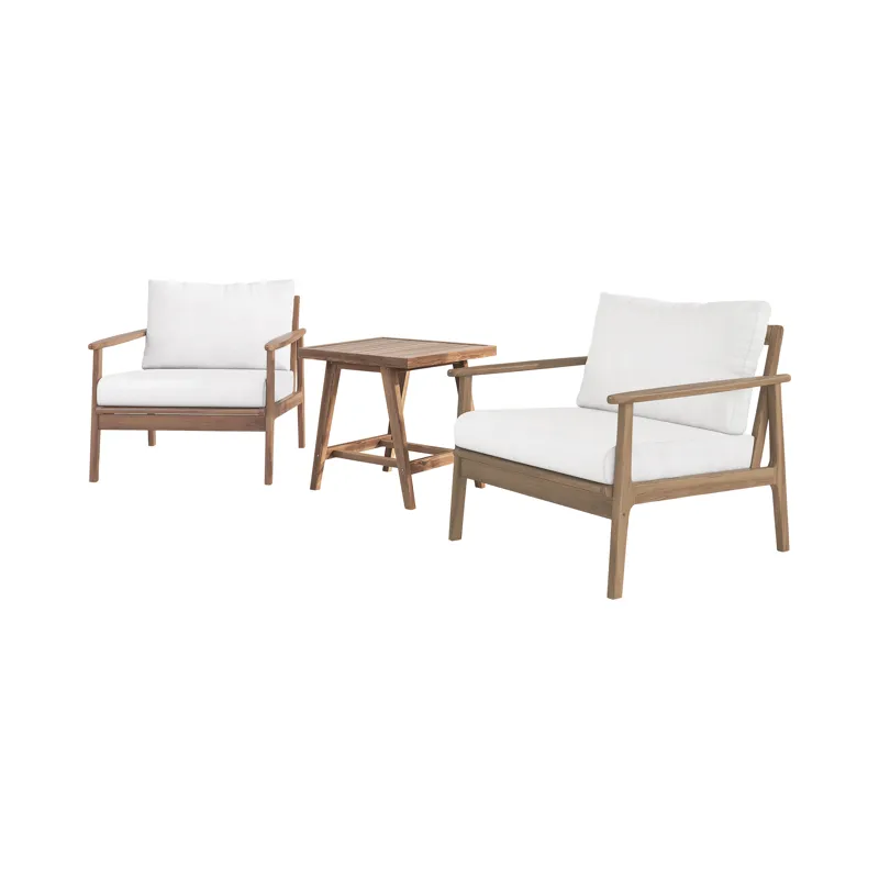 Ashton Outdoor 3pcs Set 2 Chairs, Nd Table Natural
