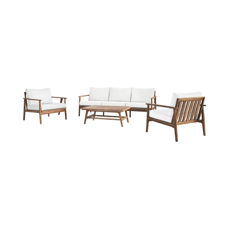 Ashton Outdoor 4pcs Set Sofa, Chest, Offee Table Natural