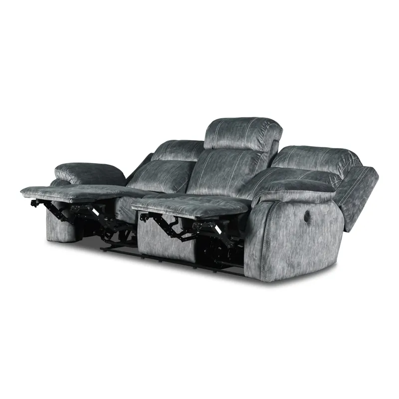 Tango Dual Recliner Sofa W/Power Footrest-Shadow