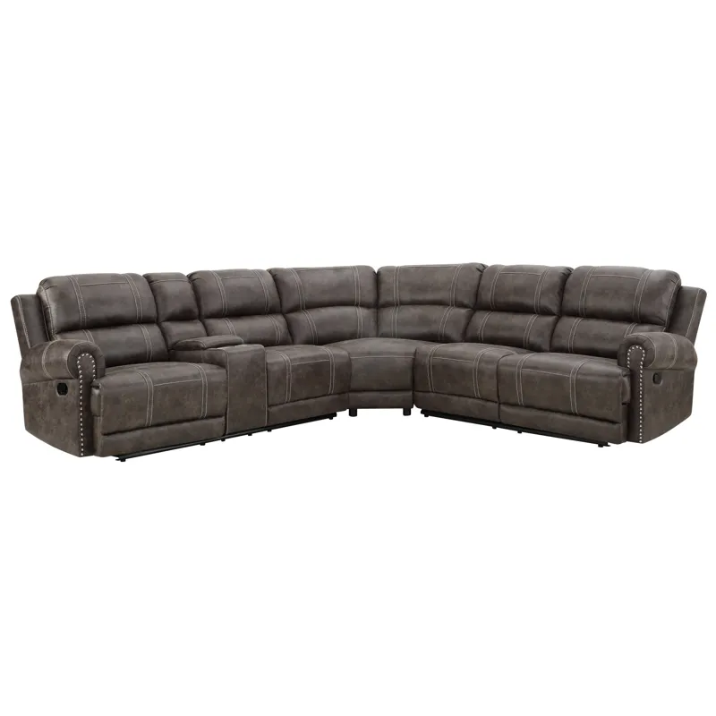 Terra LAF Console Loveseat W/2 Recliners-Walnut