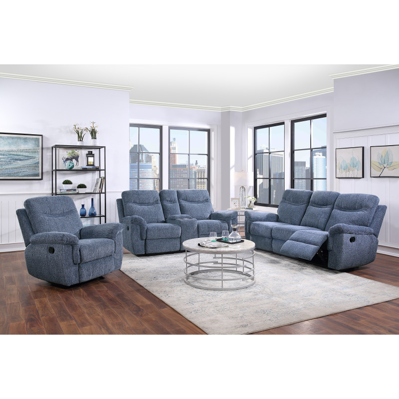 Sheffield Dual Recliner Sofa Blue U243230BLU by New Classic Home