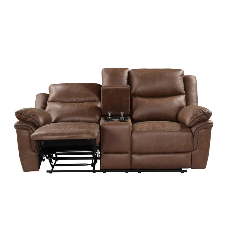 Ryland Console Loveseat W/Power Footrest-Brown