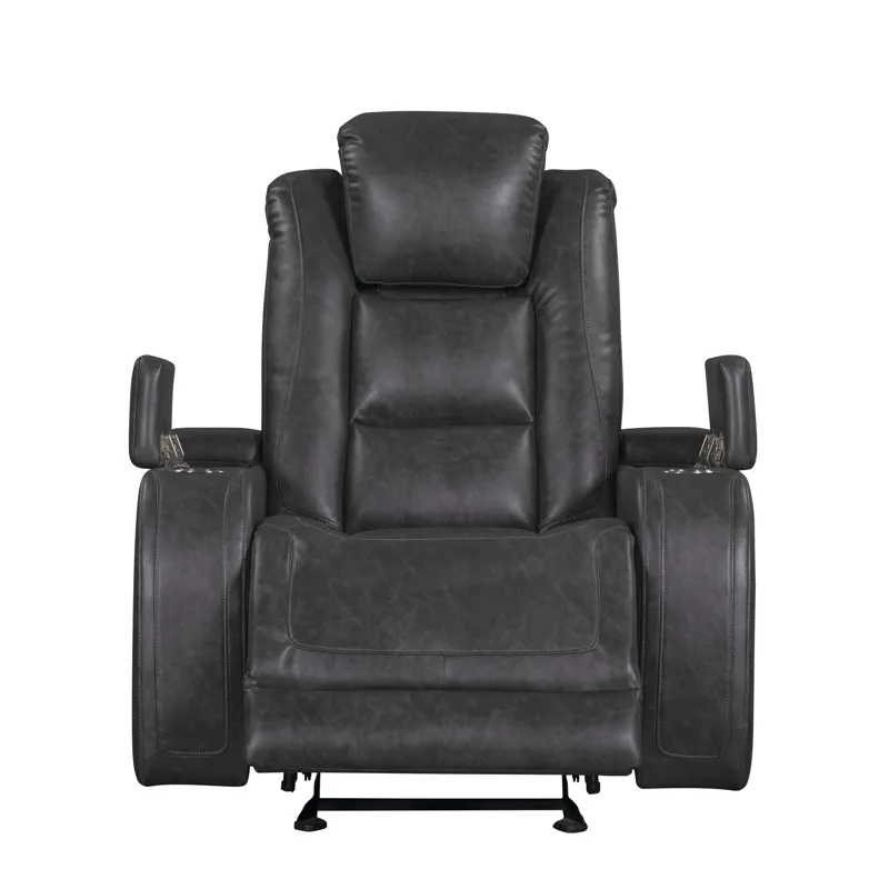 Chester Glider Recliner W/Power Headrest & Footrest-Gray
