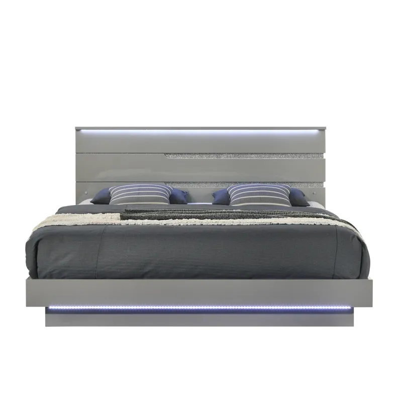 Paradox Platform Bed Rails & Slats-Gray - California King