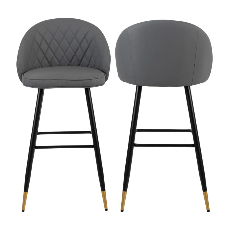 Oliver Gray Vegan Leather Bar Chair(2 Per Carton)