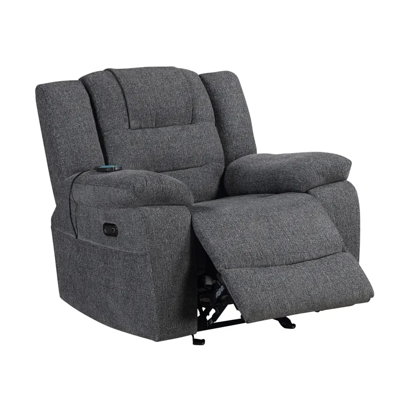 Redondo Glider Recliner W/Heat, Massage, Power Footrest-Dk Gray