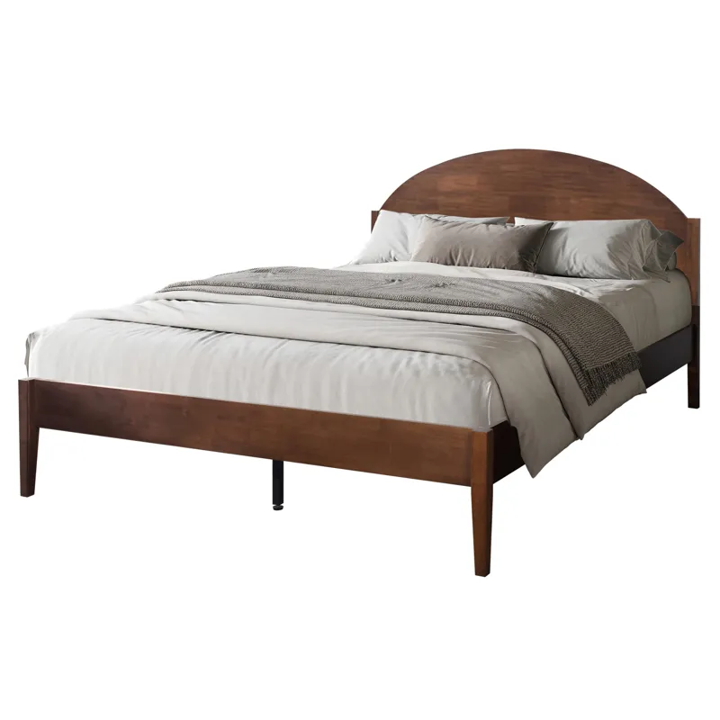 Rowland Solid Wood Arched Headboard-Walnut - Queen