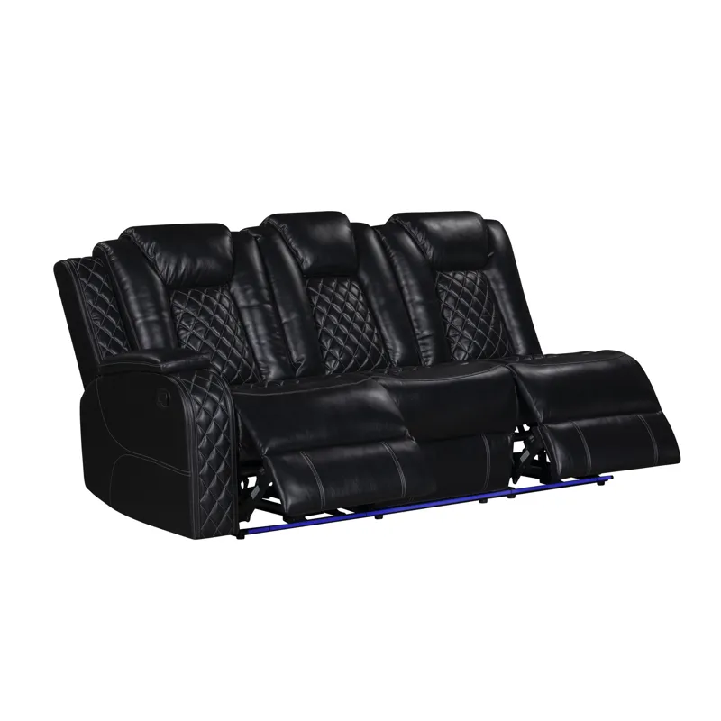 Orion II LAF Sofa W/Dual Recliner-Black