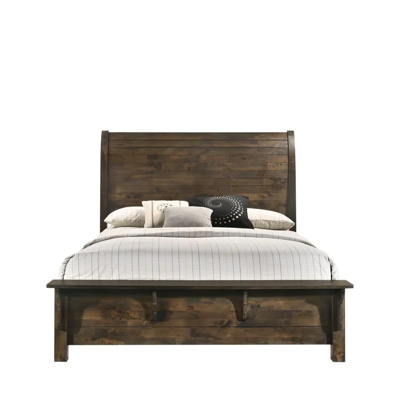 Blue Ridge 6/6-6/0 K Bench Footboard & Slats-Rustic Gray