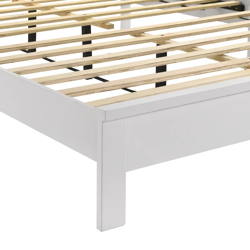 Leo 6/6 Ek Slat Bed-Hb/Fb/Rails-White