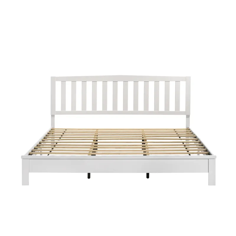 Leo 5/0 Q Slat Bed-Hb/Fb/Rails-White