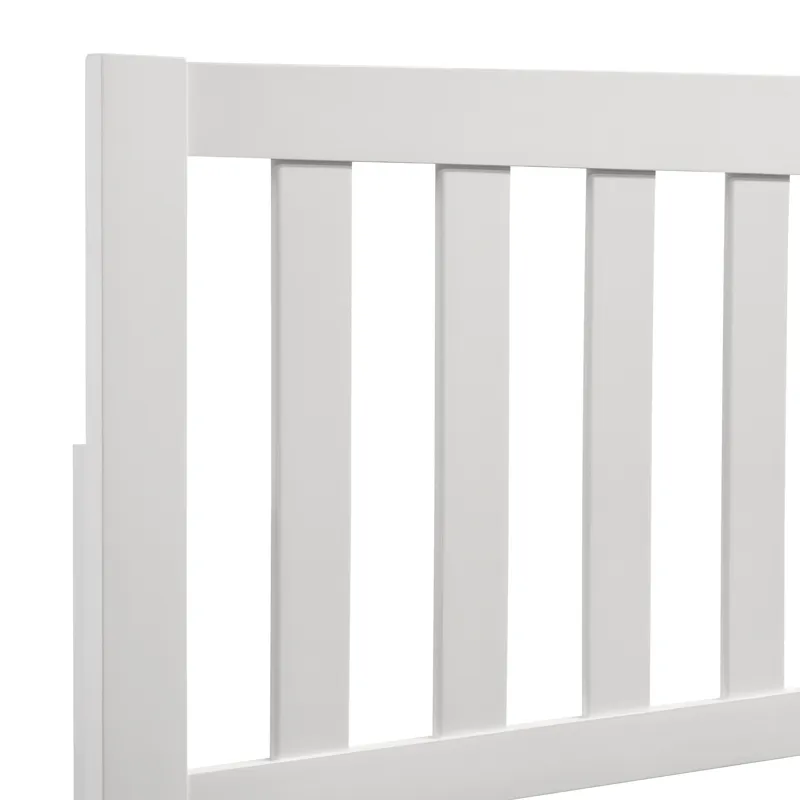 Leo 5/0 Q Slat Bed-Hb/Fb/Rails-White