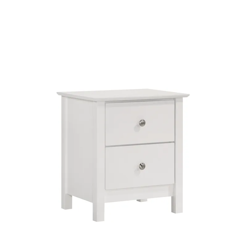 Zodiac 2 Drawer Nightstand-White