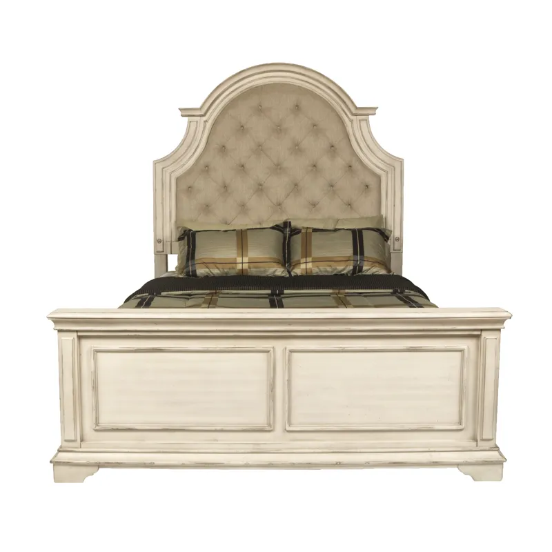 Anastasia 5/0 Q Padded Headboard - Ant. White