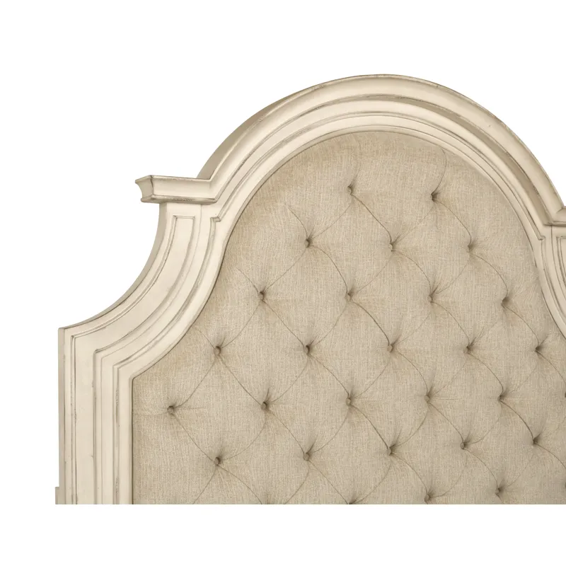 Anastasia 5/0 Q Padded Headboard - Ant. White