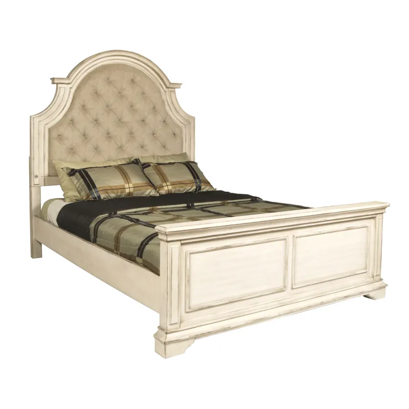 Anastasia 5/0 Q Footboard & Slats - Ant. White