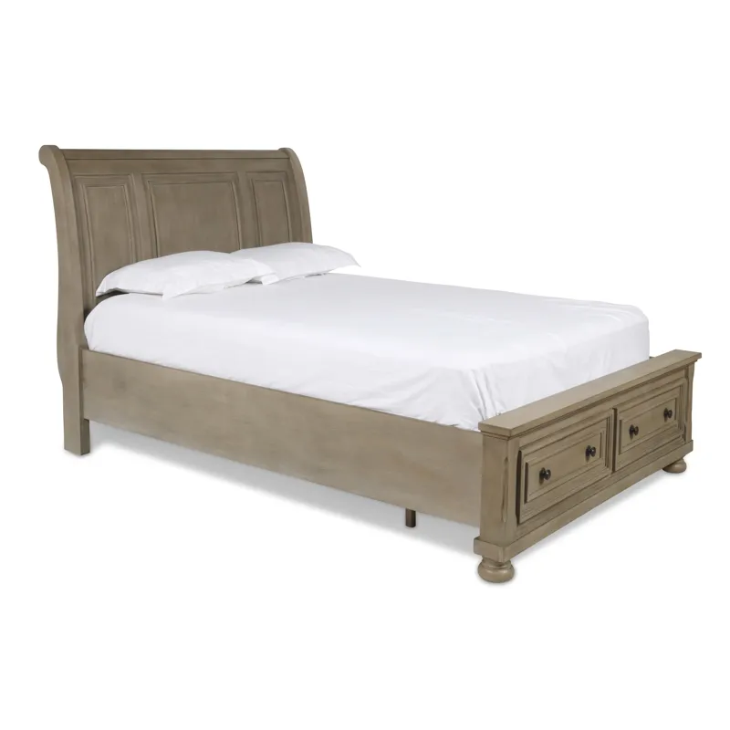 Allegra 6/6-6/0 K Storage Footboard & Slats-Pewter