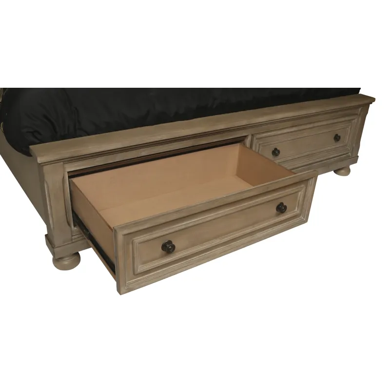 Allegra 6/6-6/0 K Storage Footboard & Slats-Pewter