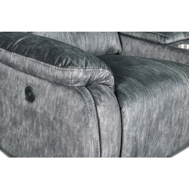 Tango Console Loveseat W/Speaker & Power Footrest-Shadow