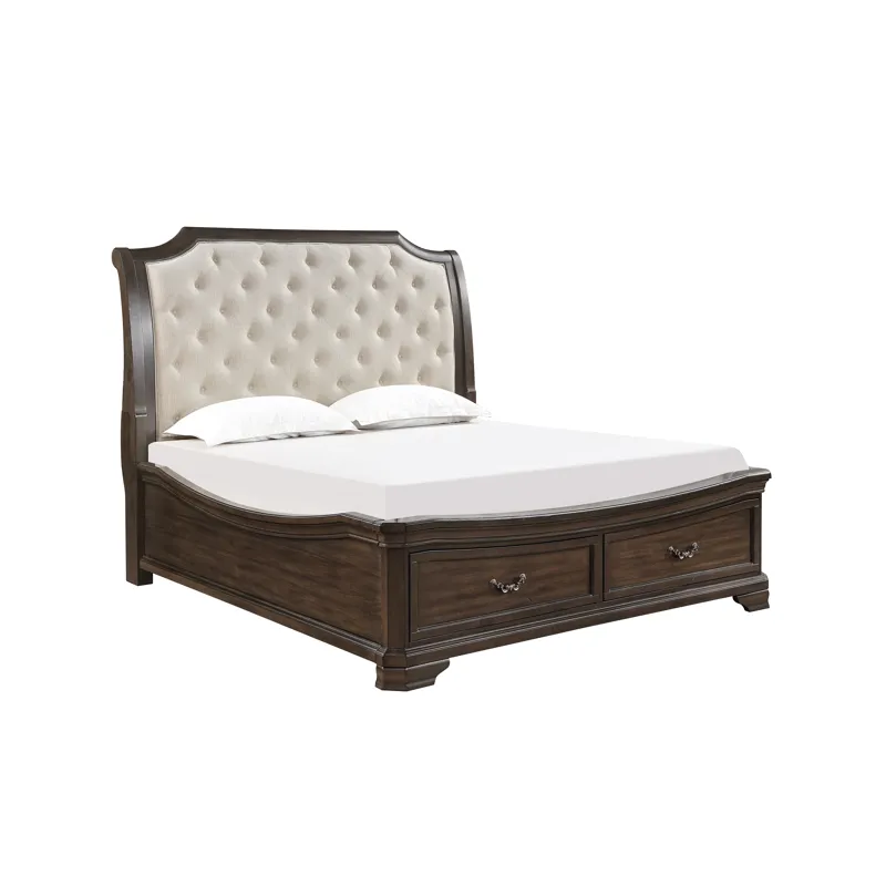 Lyndhurst Storage Footboard & Slats Walnut - King