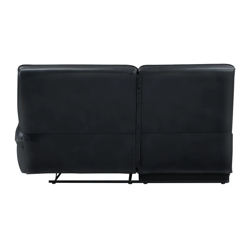 Warner RAF Loveseat W/1 Recliner-Black