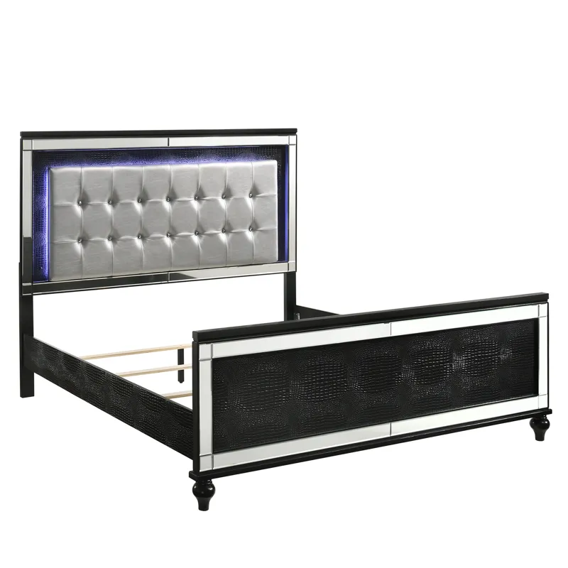 Valentino 6/6-6/0 K Lighted Headboard-Black
